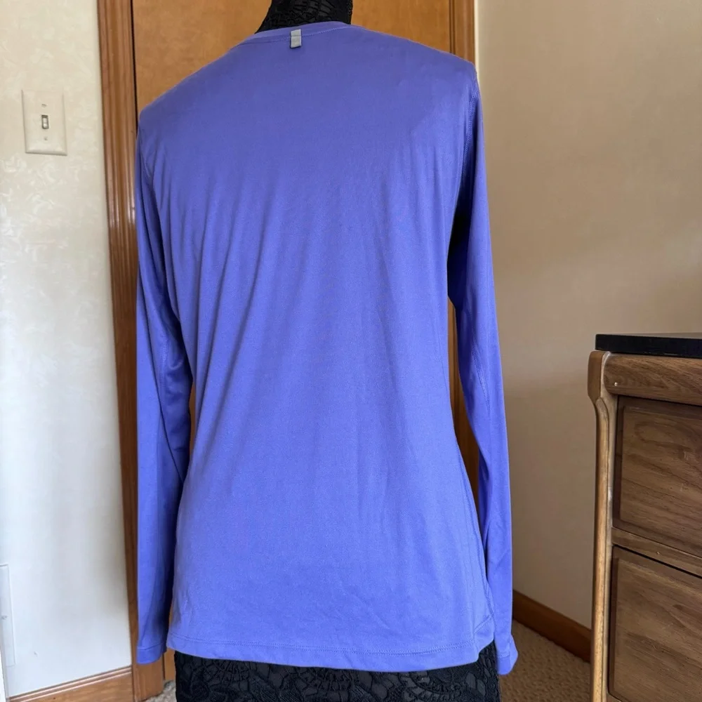 Nike Dri Fit Periwinkle Blue Purple Crew Neck Long Sleeve Tee Shirt Large